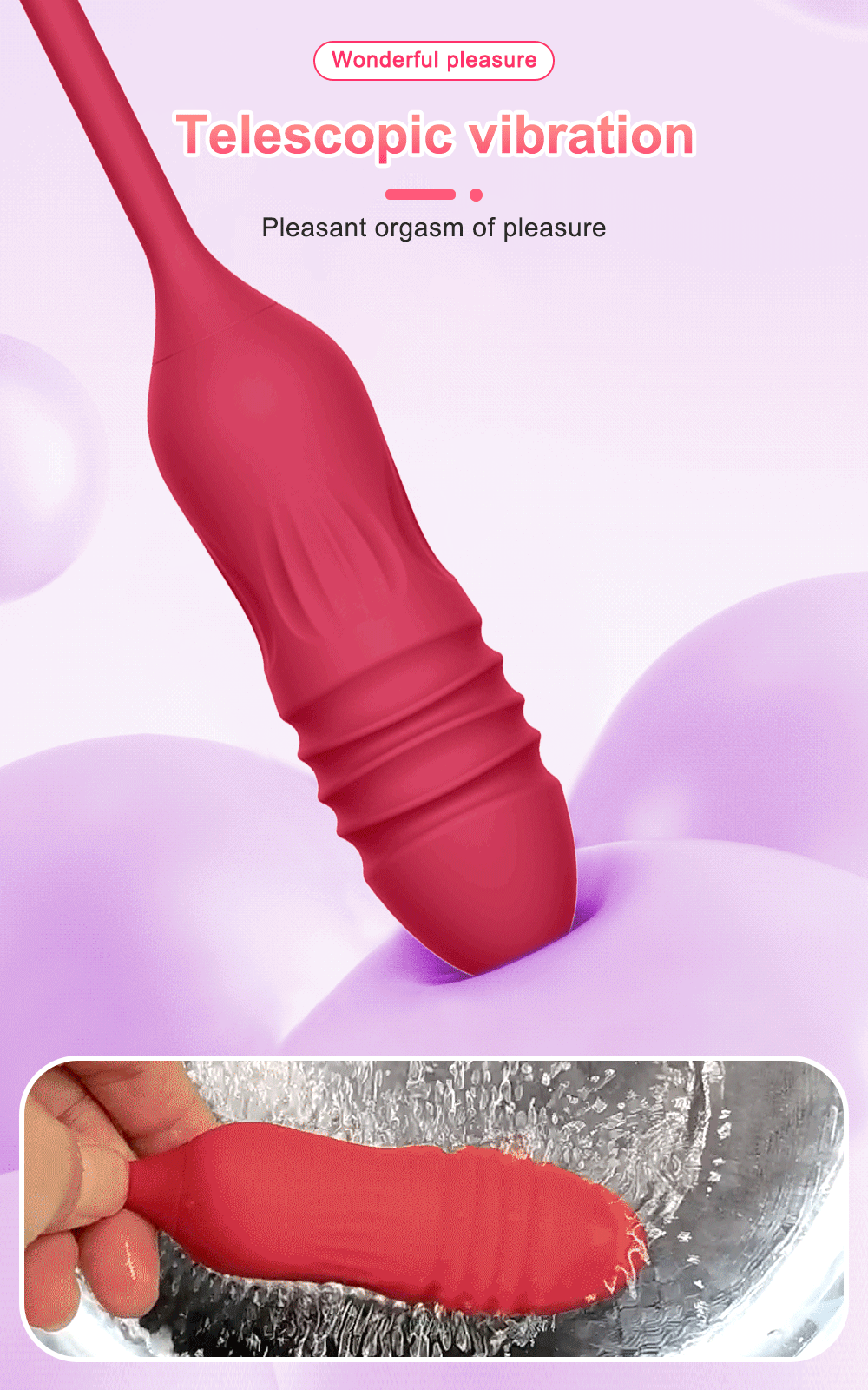 Rose Licker Vibrator with G Spot Dildo telescopic vibration