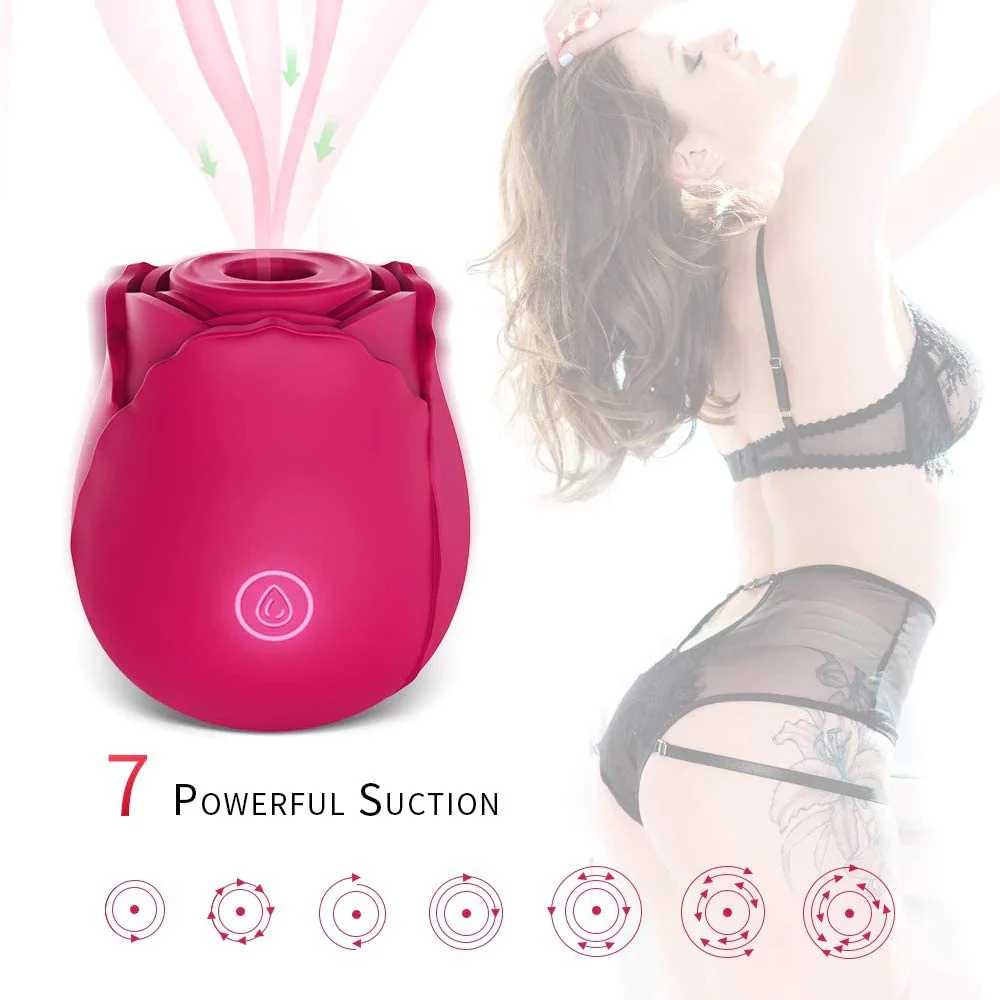 Rose Toy Vibrator for Women with 7 powerful suction mode