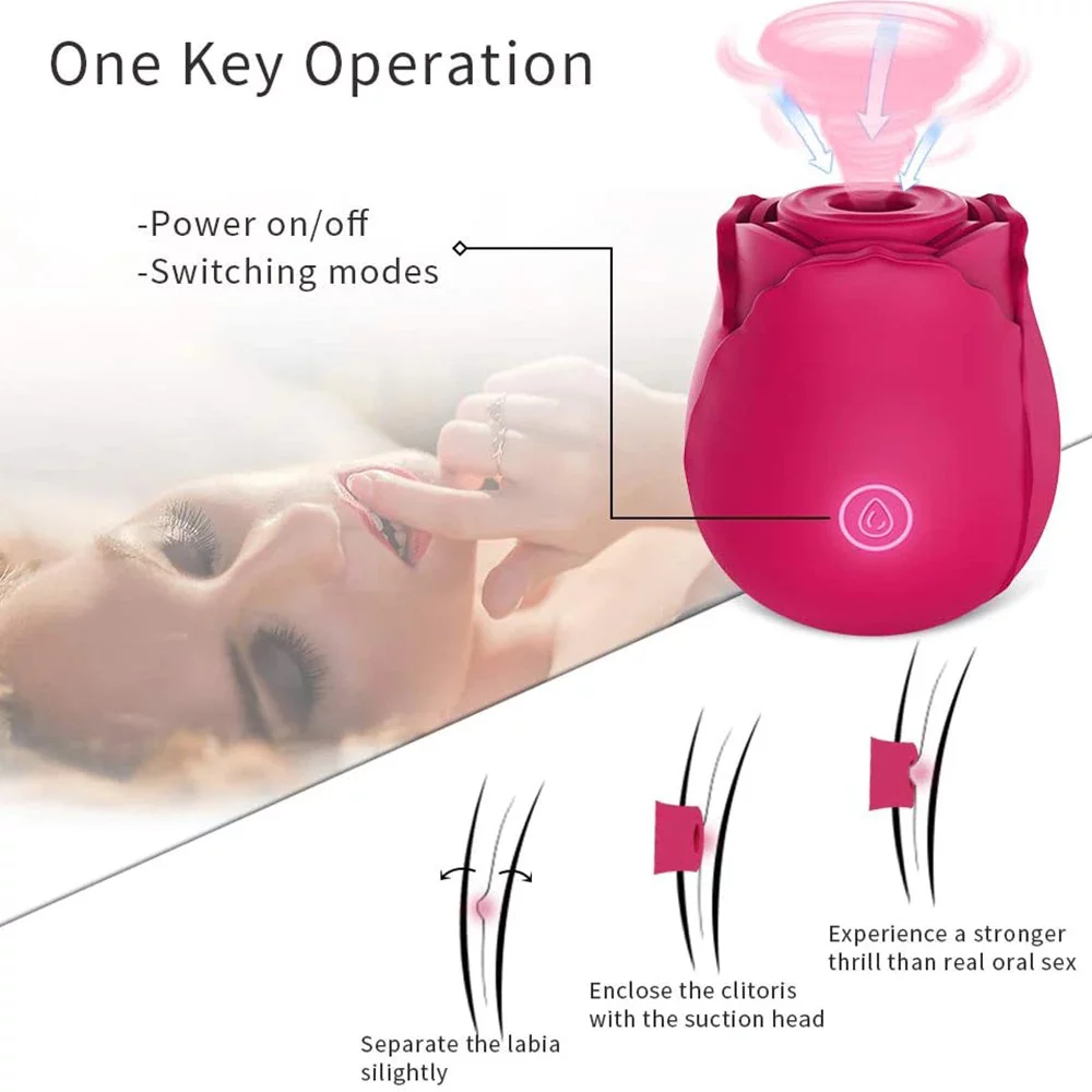 Rosebud Vibrator for Women one key operation
