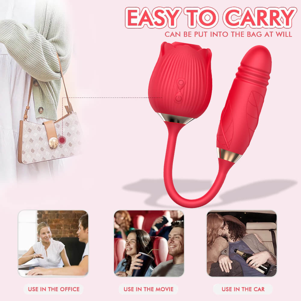 rose dildo sex toy easy to carry