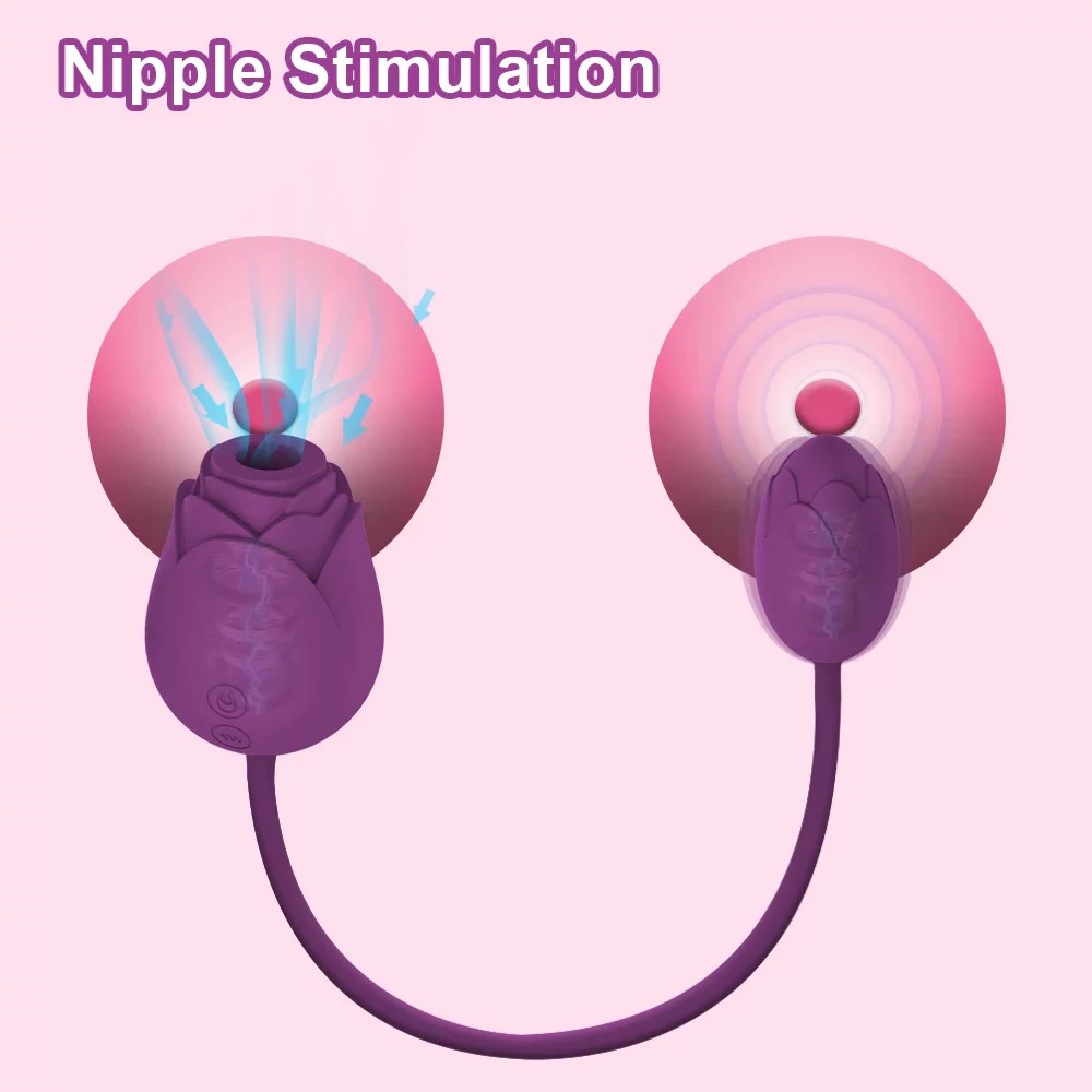 rosebud flower sex toy purple color nipple stimulation